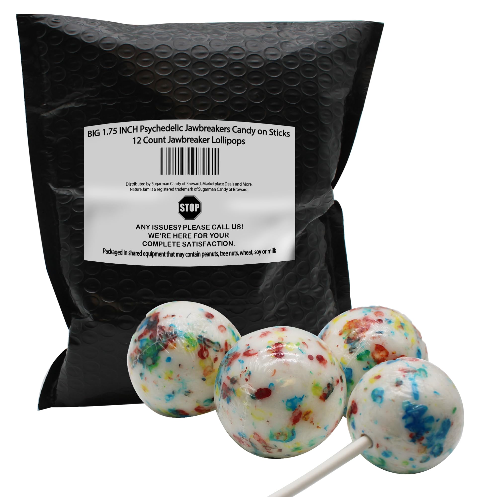 Amazon.com : BIG 1.75 INCH Psychedelic Jawbreakers Candy on Sticks
